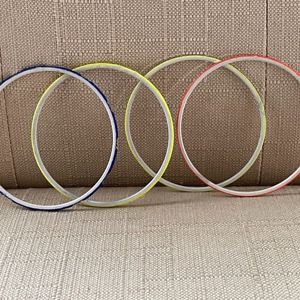 Glass Bangle Multi Color Bracelet Wrist Band Bangles Set of 4 - Picture 8 of 11